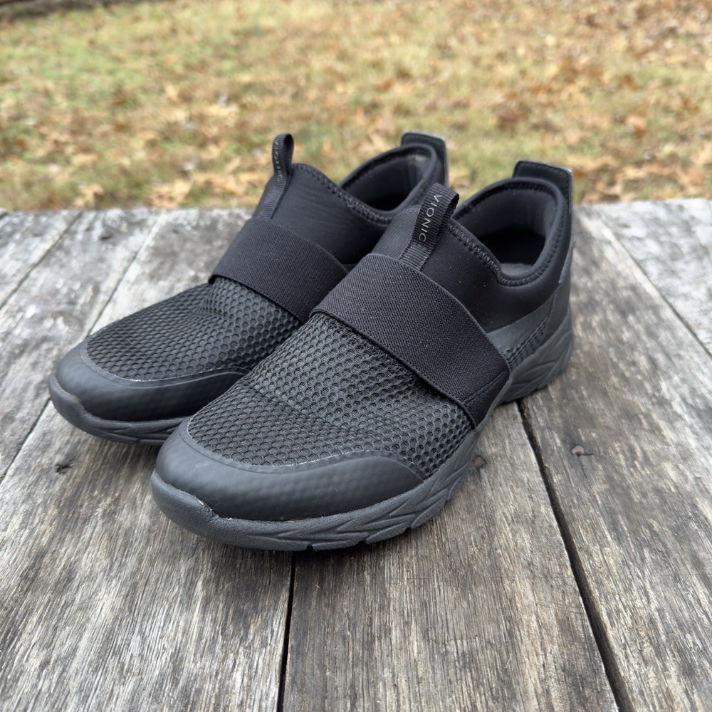 Vionic Brisk Camrie‎ Slip On Sneaker Shoes. Comfort. Black. Womens Size 7.5 EUC